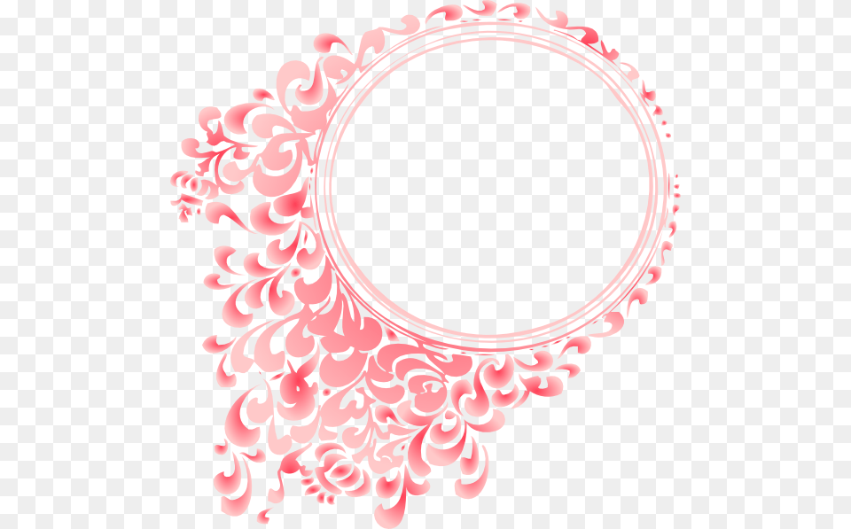 Pink Flower Circle Border, Oval, Art, Graphics, Floral Design Free Png