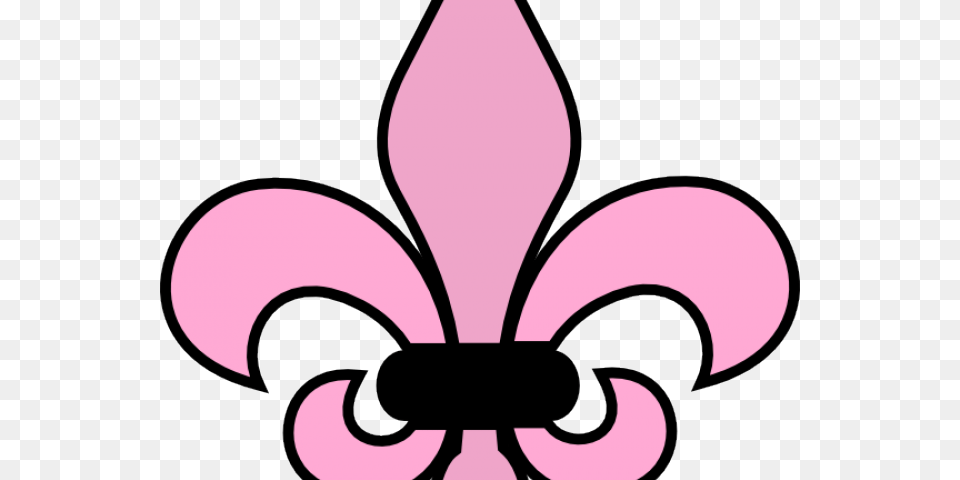 Pink Flower Clipart Girly Flower Fleur De Lis Clip Art, Symbol, Device, Grass, Lawn Png