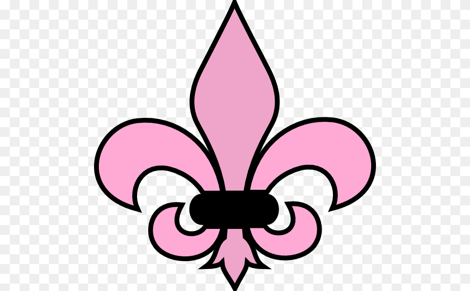Pink Flower Clipart Girly Flower Mardi Gra Clip Art Black And White, Symbol, Emblem, Plant, Bulldozer Free Png Download