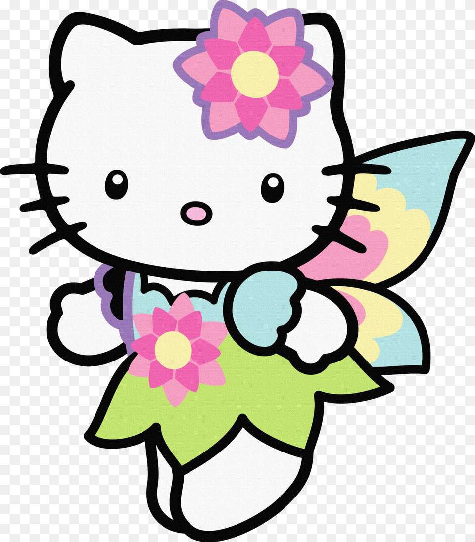 Pink Flower Clipart Hello Kitty Hello Kitty, Baby, Person, Toy Free Png Download
