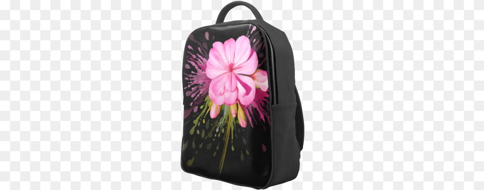 Pink Flower Color Splash Watercolor Popular Backpack Garment Bag, Accessories, Handbag, Purse Png Image