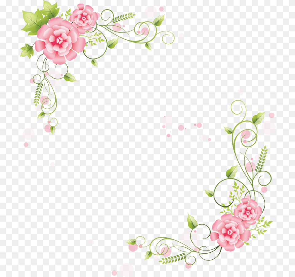 Pink Flower Corner Border, Art, Floral Design, Graphics, Pattern Free Png