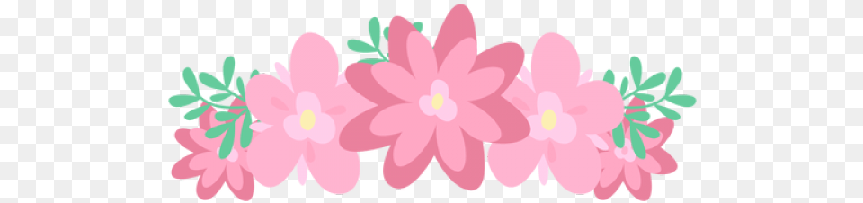 Pink Flower Crown Coroa De Flores 593x226 Flower Crown Clipart, Art, Floral Design, Graphics, Pattern Free Transparent Png