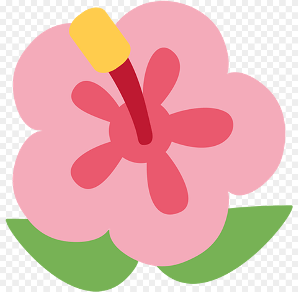 Pink Flower Emoji Discord Flower Emoji, Plant, Hibiscus, Anther, Nature Png