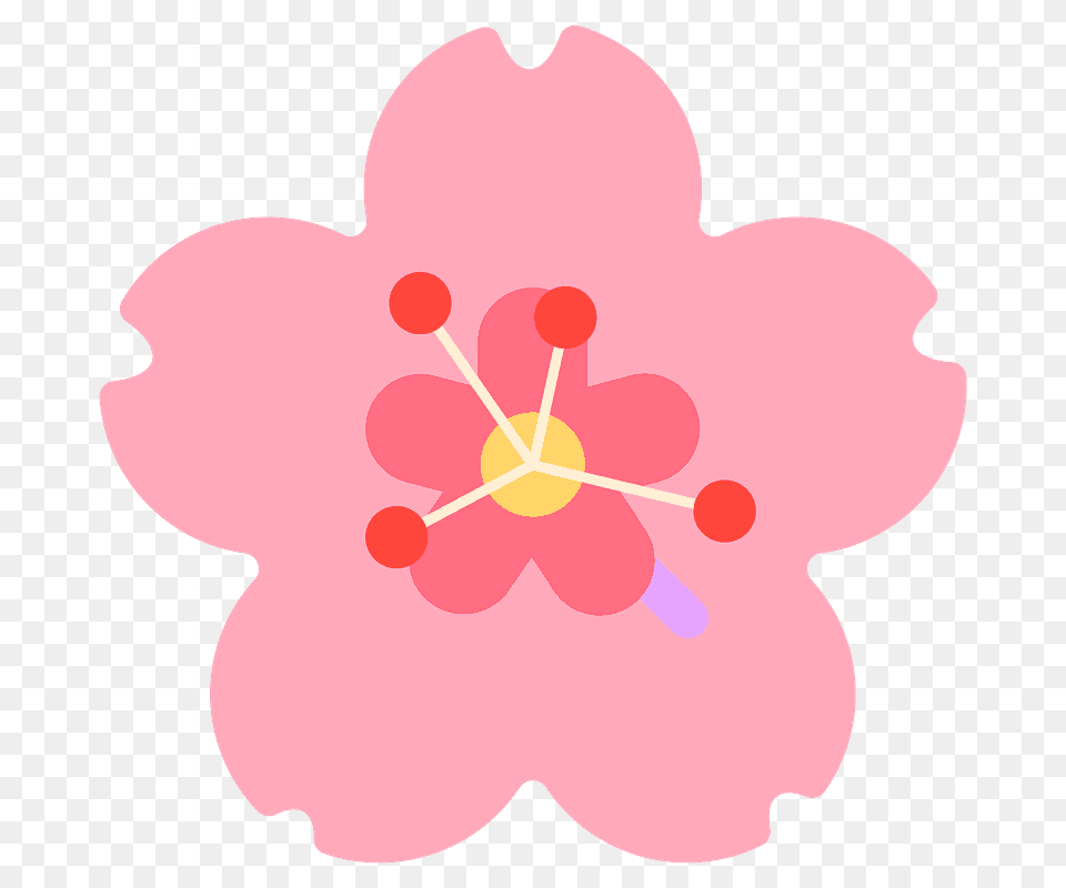 Pink Flower Emoji Transparent Pink Flower Emoji, Plant, Anther Free Png