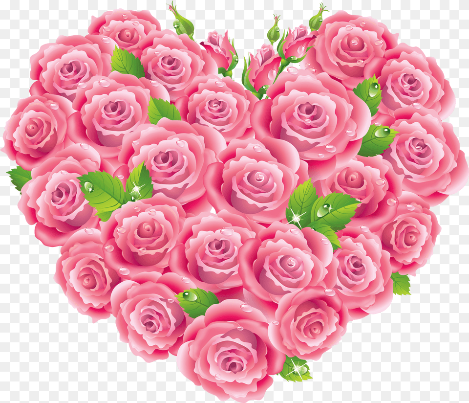 Pink Flower Heart, Flower Arrangement, Flower Bouquet, Plant, Rose Free Png Download