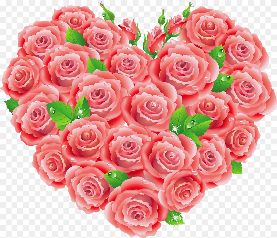 Pink Flower Heart, Rose, Plant, Flower Arrangement, Flower Bouquet Free Png Download