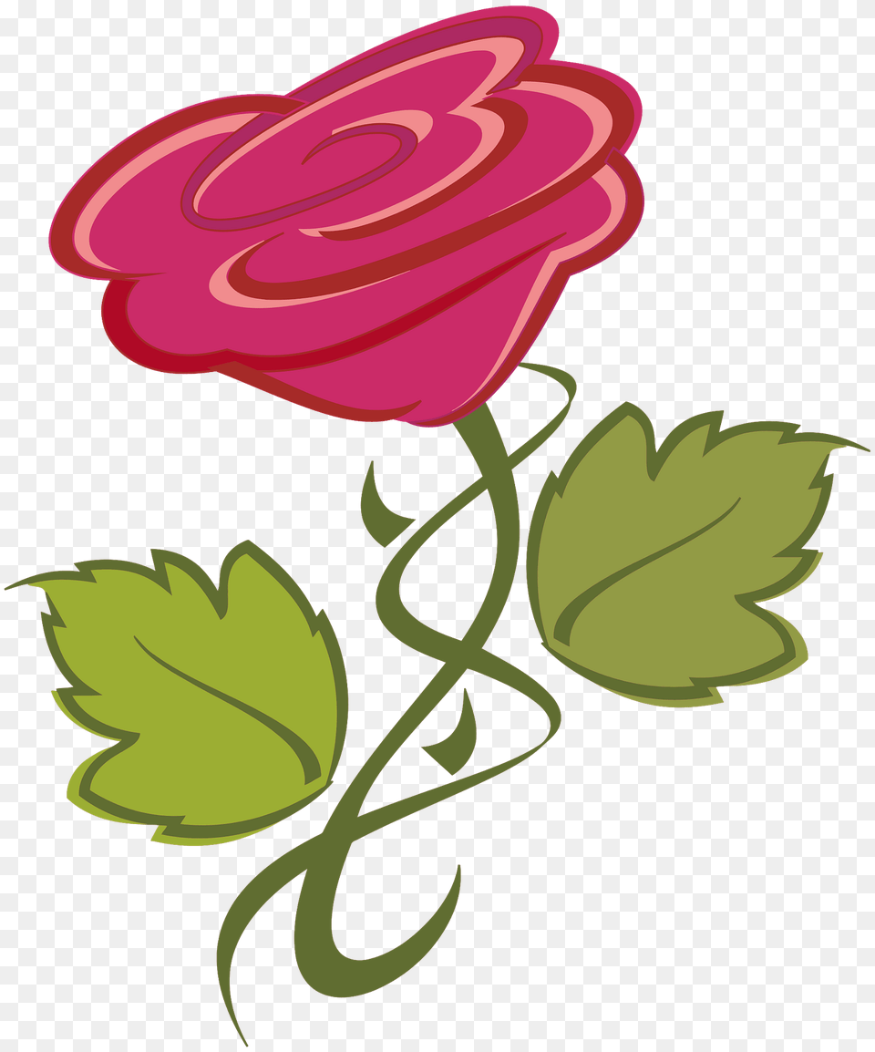 Pink Flower On The Stem Clipart, Art, Graphics, Plant, Rose Free Png