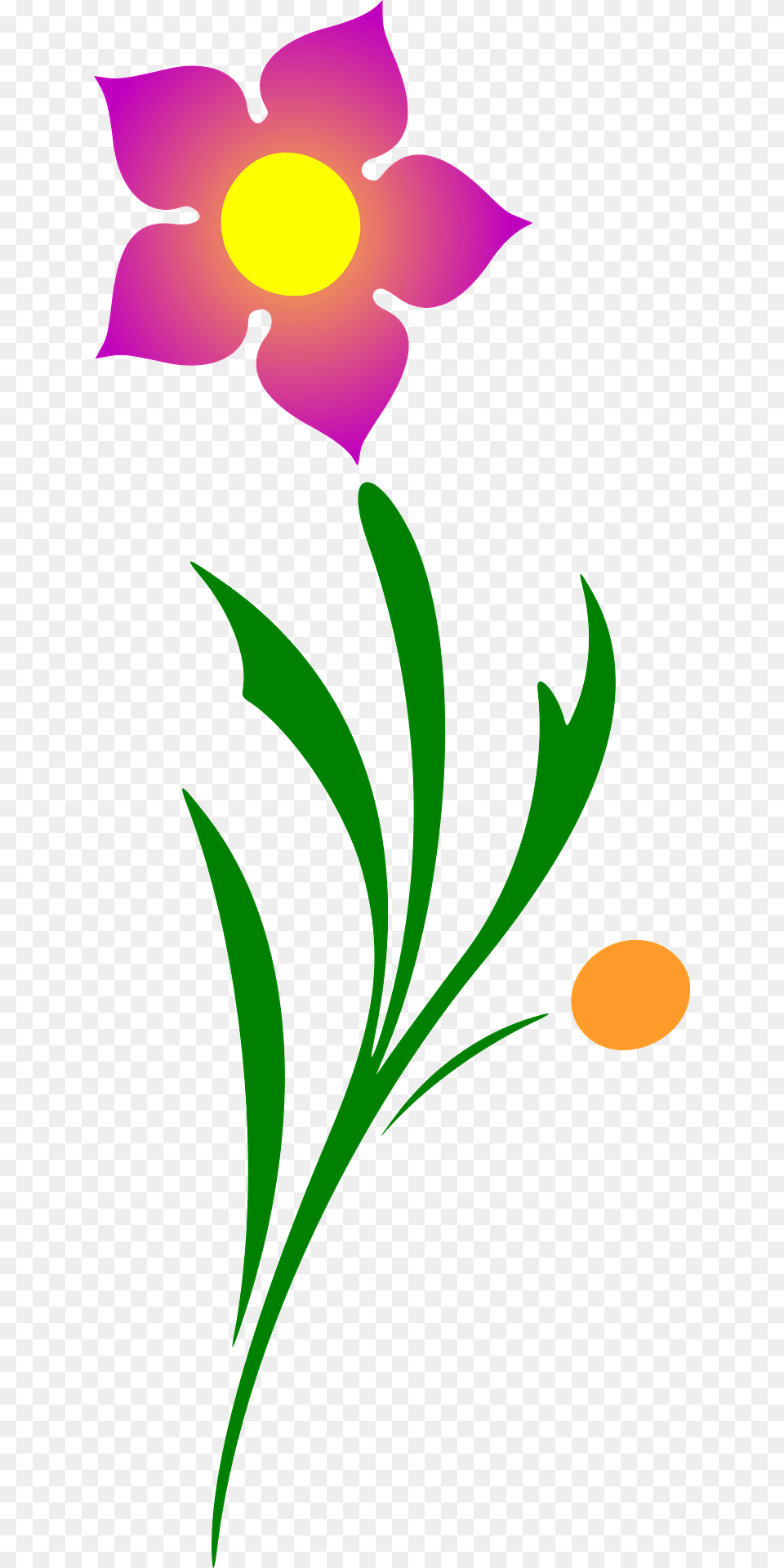 Pink Flower On The Stem Clipart, Art, Floral Design, Graphics, Pattern Png Image