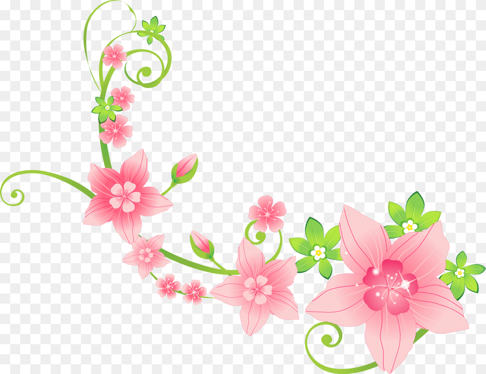 Pink Flowers Clipart, Art, Floral Design, Graphics, Pattern Free Png