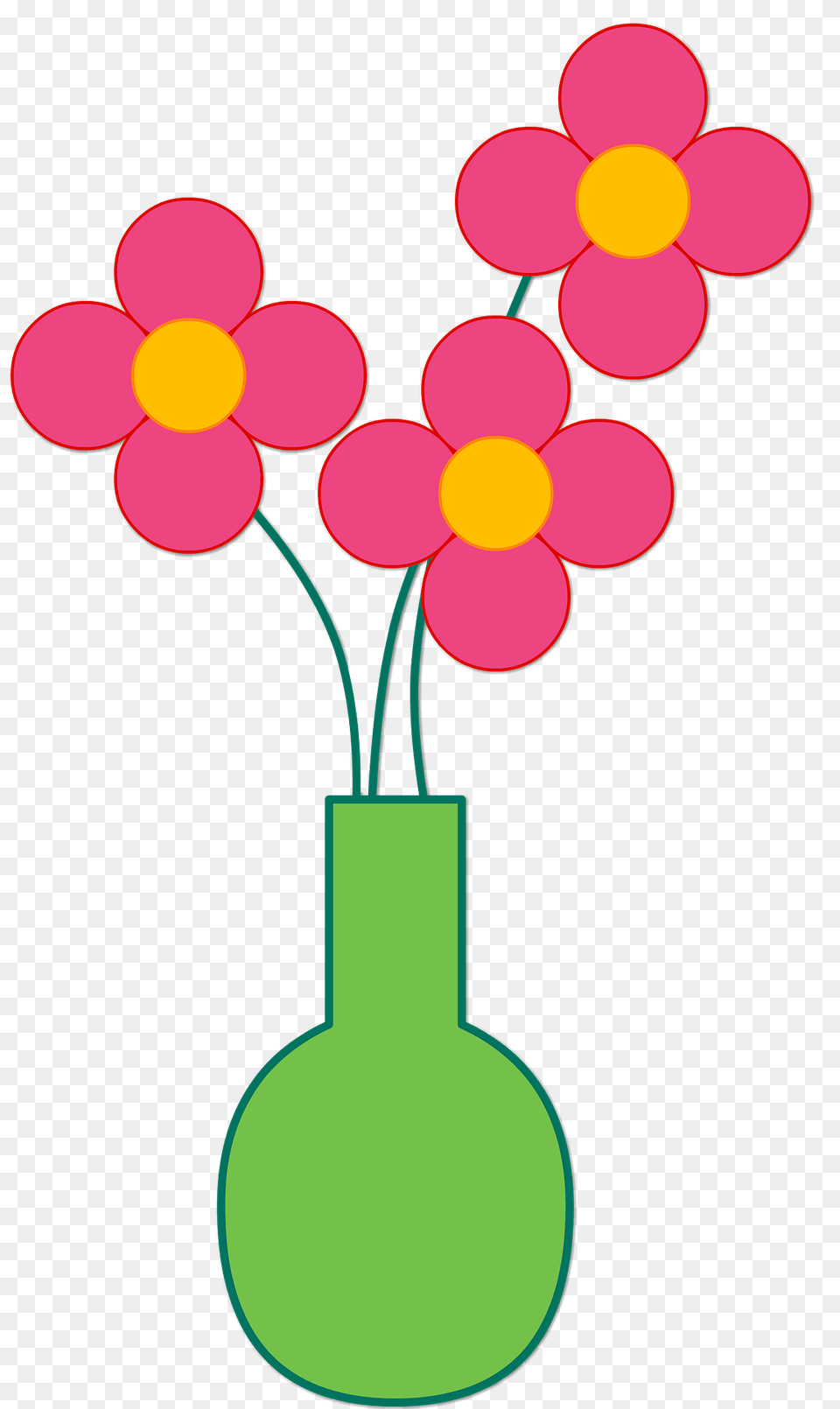 Pink Flowers In A Vase Clipart, Jar, Pottery, Art, Graphics Free Png Download