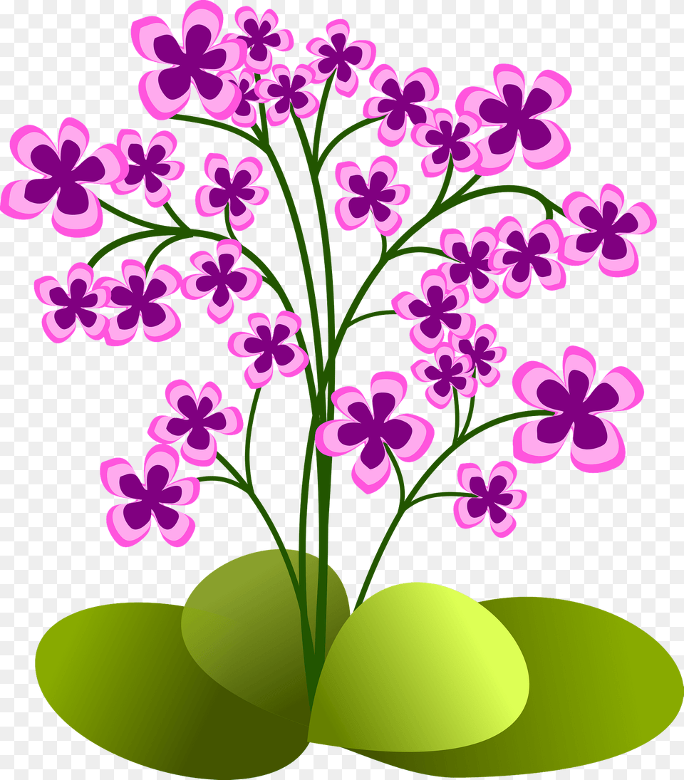 Pink Flowers In The Ground Clipart, Art, Floral Design, Flower, Graphics Png Image
