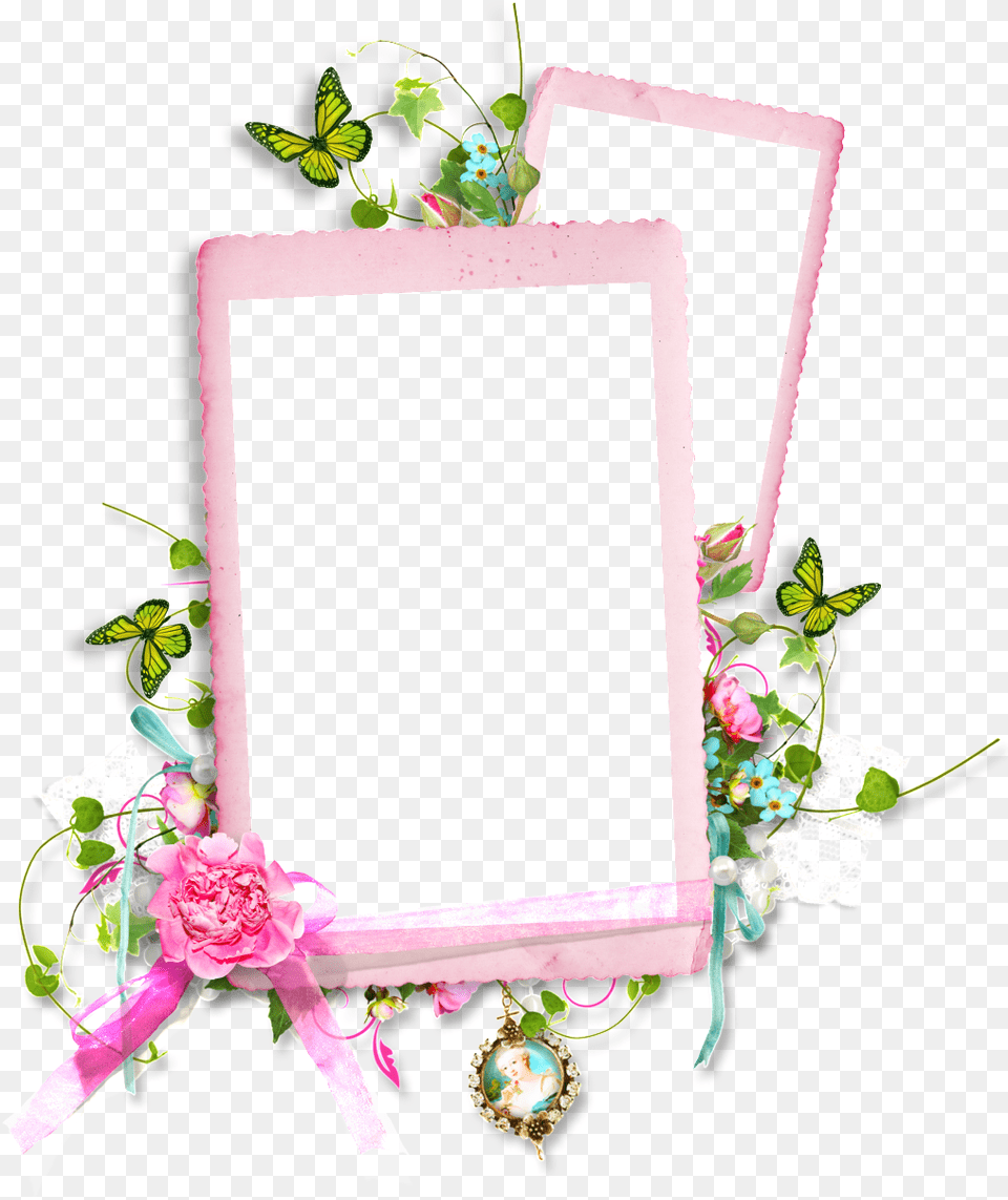 Pink Flowers Leaves Border, Flower, Plant, Rose, Flower Arrangement Png