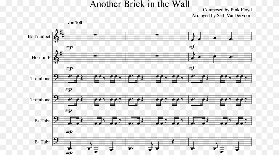 Pink Floyd Brick In The Wall Another Brick In The Wall Violin Partitura, Gray Free Png Download