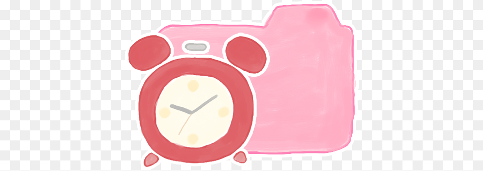 Pink Folder With Alarm Clock Icon Clock Baby Pink, Alarm Clock, Plate Free Png