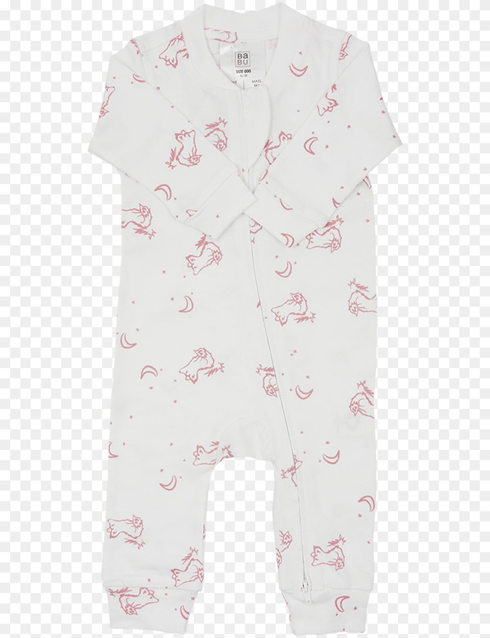 Pink Fox Footless Onsie White Fox Pattern Baby Sleepsuit, Clothing, Shirt, Pajamas Free Png Download