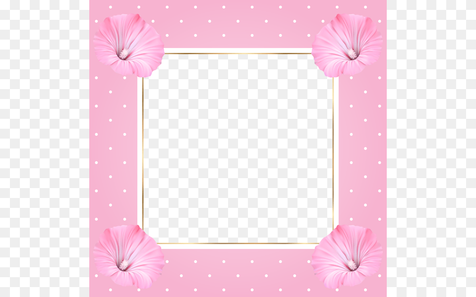 Pink Frame With Flowers Flower Frame Pink, Plant, Petal, Geranium Png Image