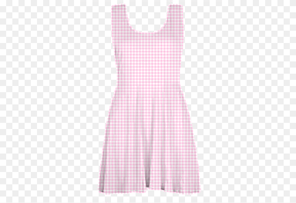 Pink Gingham Skater Dress Dress, Clothing, Shirt, Home Decor, Linen Png Image
