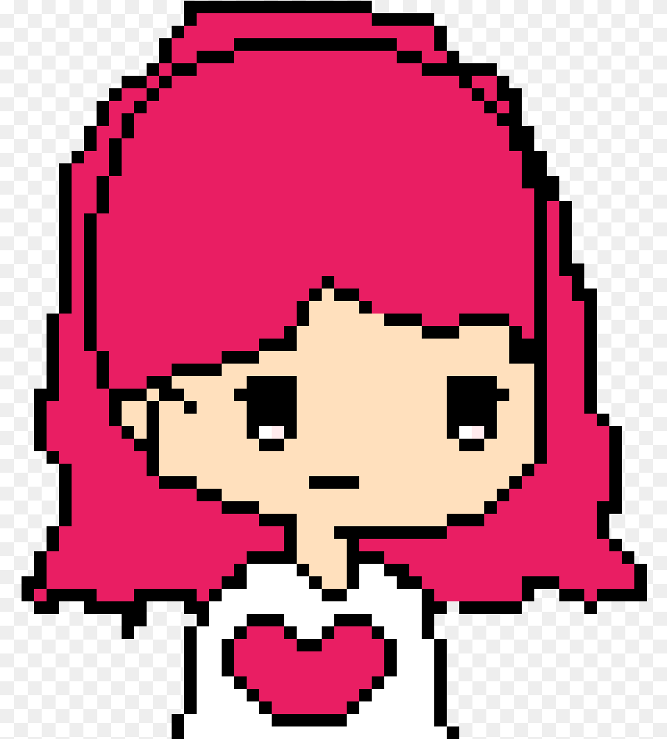 Pink Girl With Hart Sweater Kawaii Pixel Art Grid, Clothing, Hat Png