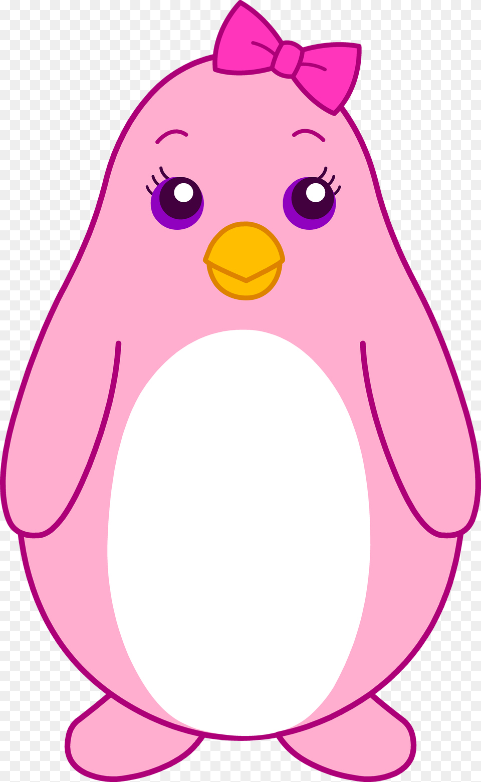 Pink Girly Penguin With Bow, Ammunition, Animal, Grenade, Weapon Png