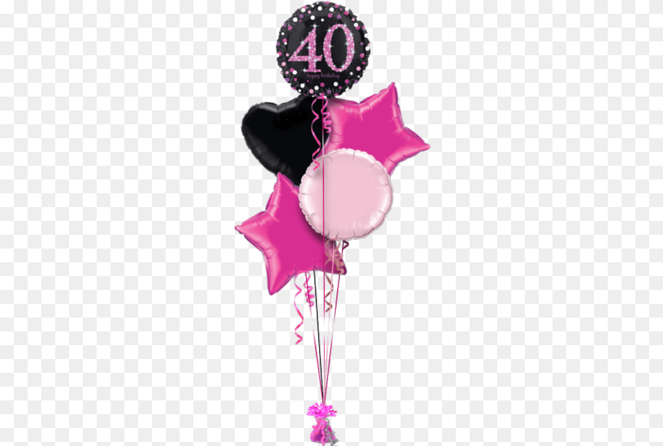 Pink Glimmer Confetti 40th Birthday Special Age Balloon Happy Birthday Sister Balloon, Purple, Person Free Png