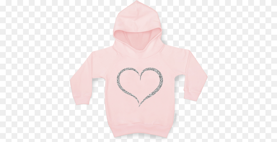 Pink Glitter Heart Hoodie Hoodie, Clothing, Hood, Knitwear, Sweater Png Image