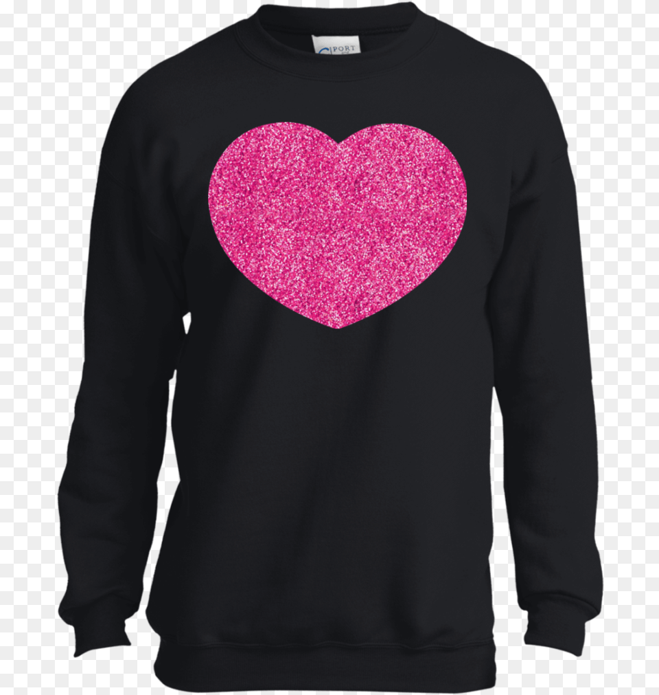 Pink Glitter Heart T Shirt, Clothing, Long Sleeve, Sleeve, Knitwear Free Transparent Png