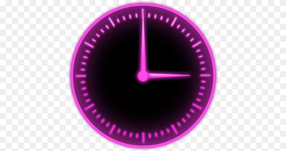 Pink Glow Clock Widget Watch, Analog Clock, Disk Free Png