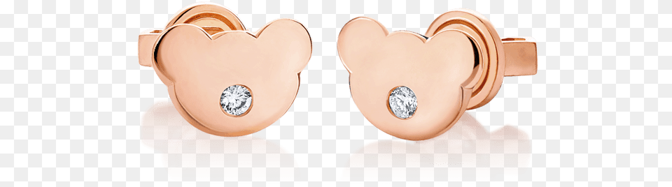 Pink Gold Bear Diamond Earrings Earrings, Accessories, Earring, Jewelry Free Png