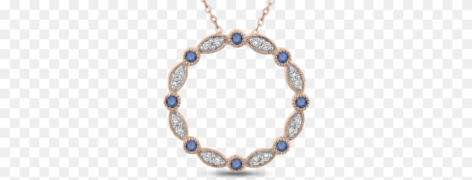 Pink Gold Blue And White Diamond Circle Pendant La Preciosa Sterling Silver Two Tone Diamond Cut Ovals, Accessories, Jewelry, Necklace, Gemstone Free Transparent Png