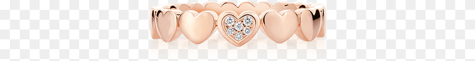 Pink Gold Diamond Heart Eternity Band Ring Earrings, Accessories, Person, Mouth, Jewelry Free Png