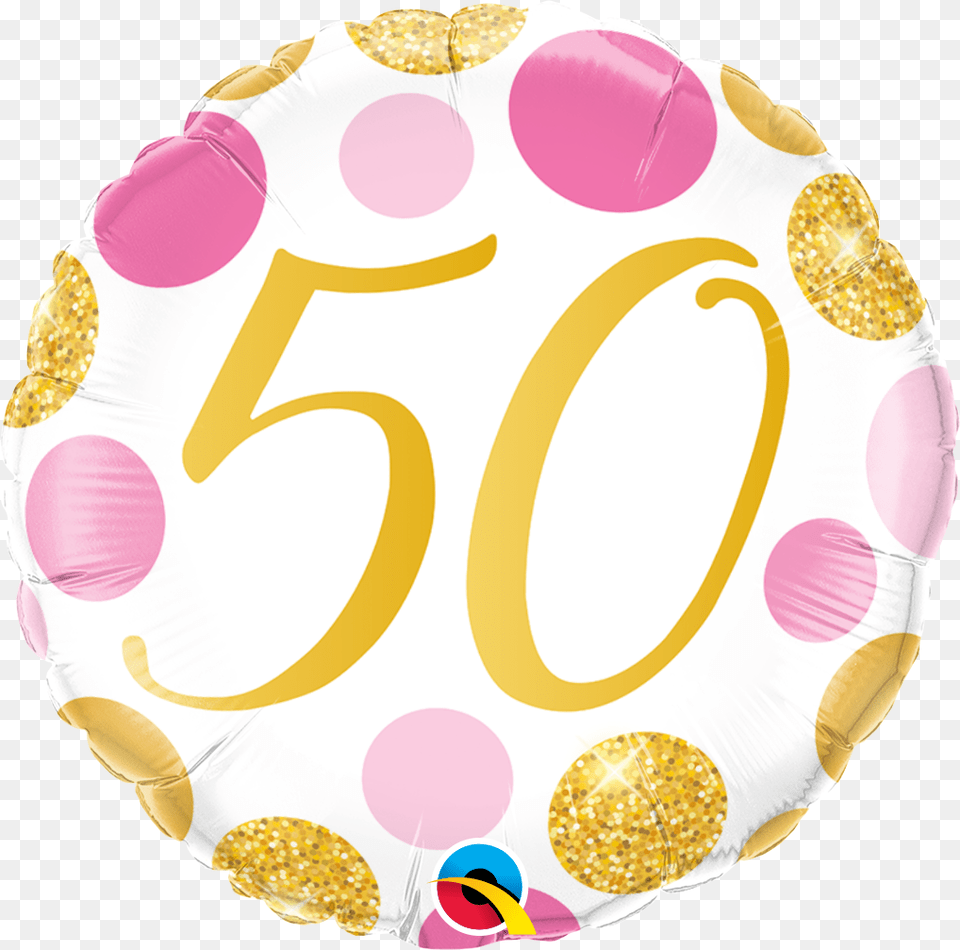 Pink Gold Dots Foil Balloon Qualatex, Text, Number, Symbol Free Transparent Png