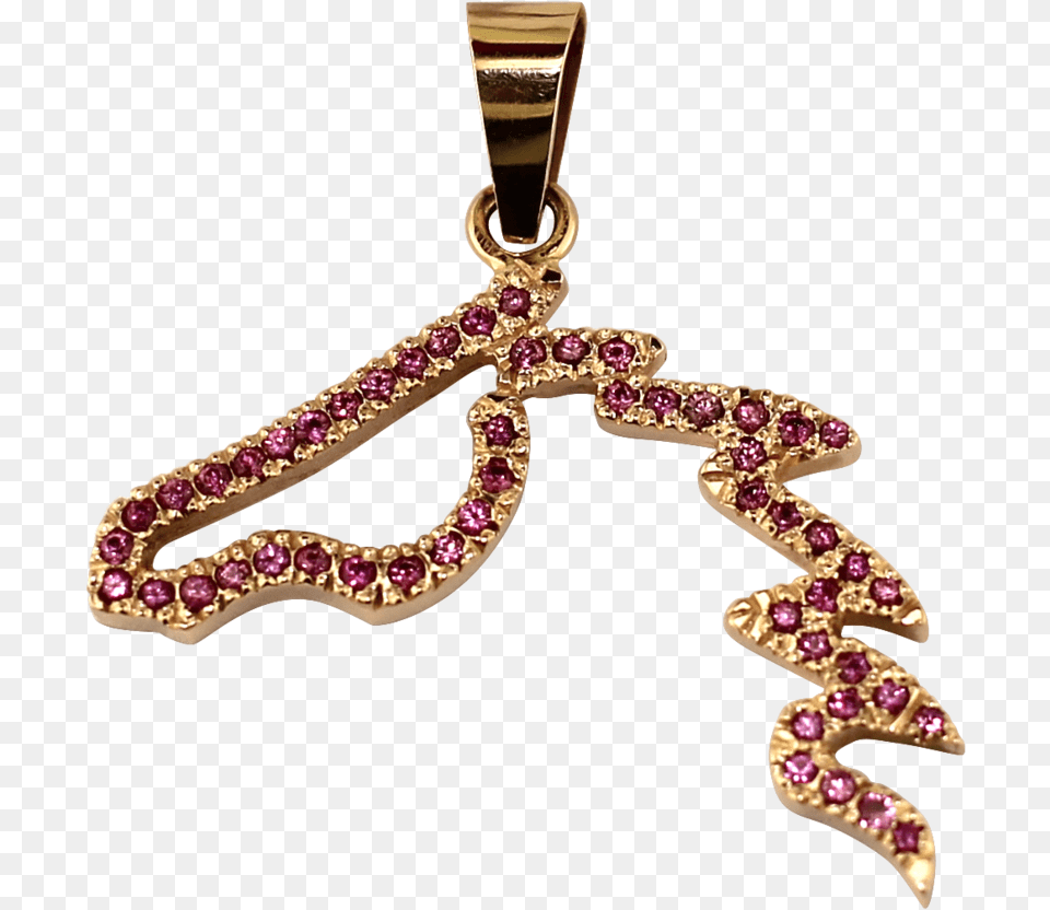 Pink Gold Flying Mane Pendant With Rubies, Accessories, Earring, Jewelry, Necklace Png Image