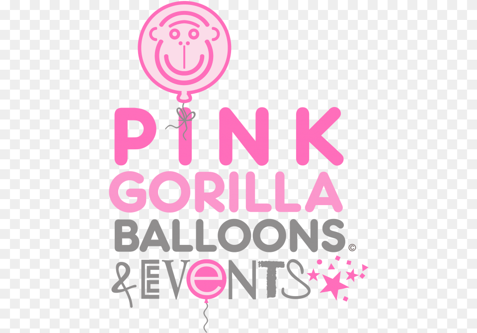 Pink Gorilla Balloons Logo Logo, Balloon, Food, Sweets, People Free Png