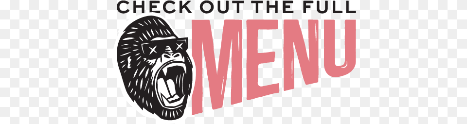 Pink Gorilla Pizzeria Monkey, Sticker, Logo Free Png Download