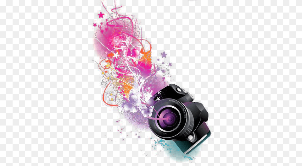 Pink Graphic Purple Text Lens Design Logo Camera, Art, Graphics, Electronics, Pattern Png Image