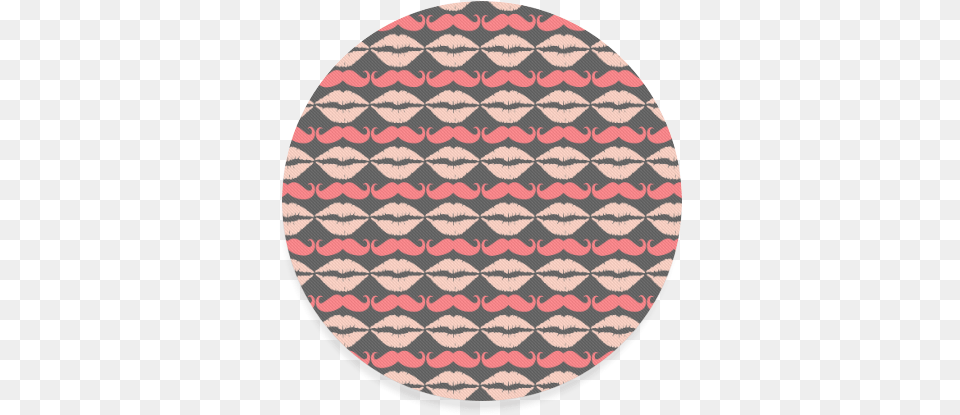Pink Gray Hipster Mustache And Lips Round Coaster Xperia Xa1 Plus Battery Test, Home Decor, Rug, Person Free Png