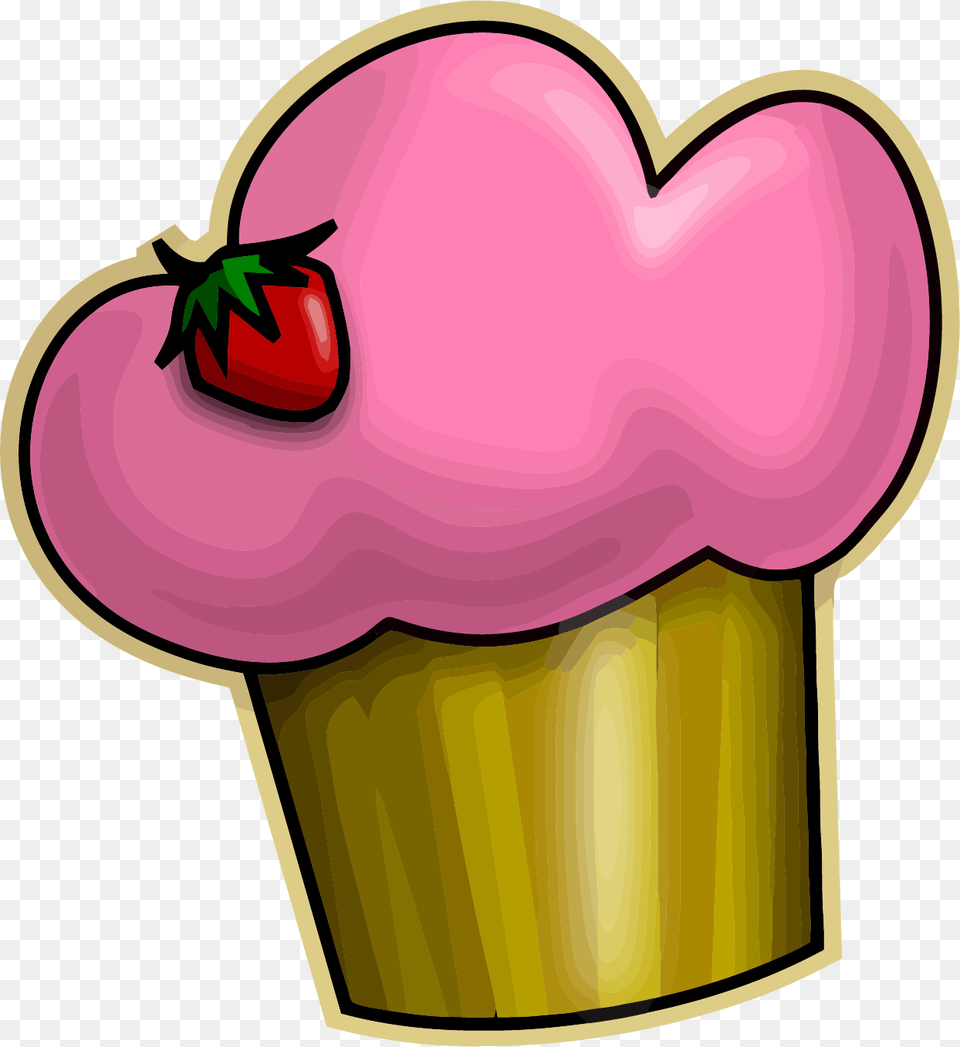 Pink Green Cupcake Clipart Clip Art, Food, Cake, Cream, Dessert Png Image