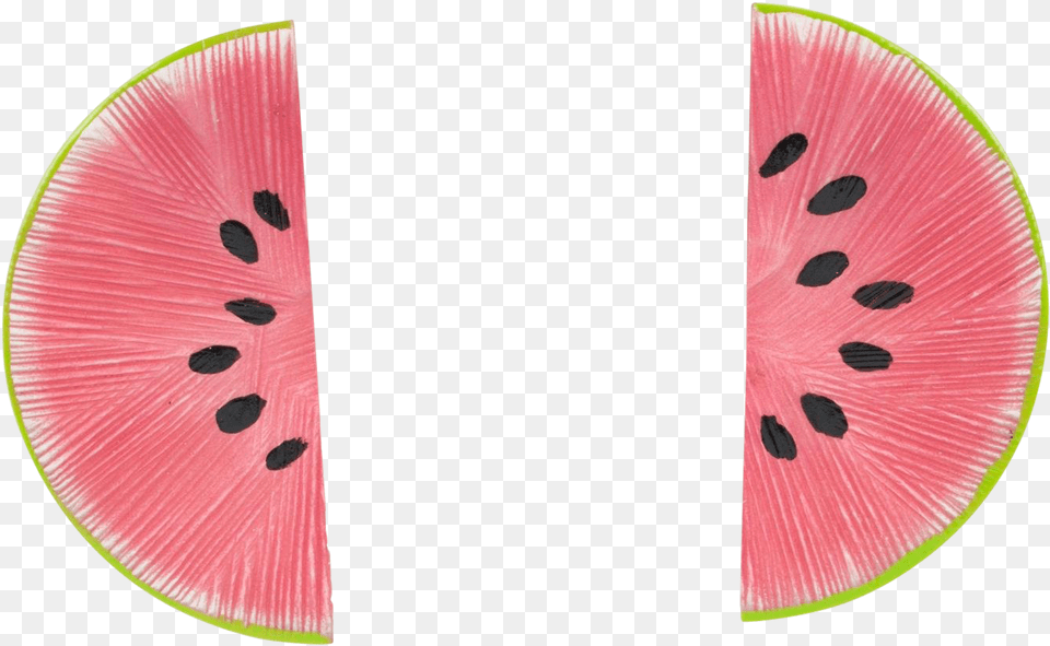 Pink Green Lucite Pierced Earrings Watermelon Slice Watermelon, Food, Fruit, Plant, Produce Free Png