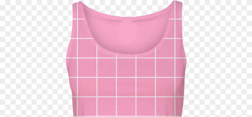 Pink Grid Crop Tank Active Tank, Clothing, Tank Top Free Png