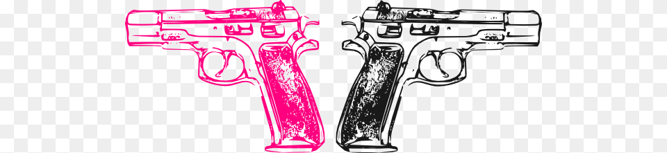 Pink Gun Clip Art, Firearm, Handgun, Weapon Png