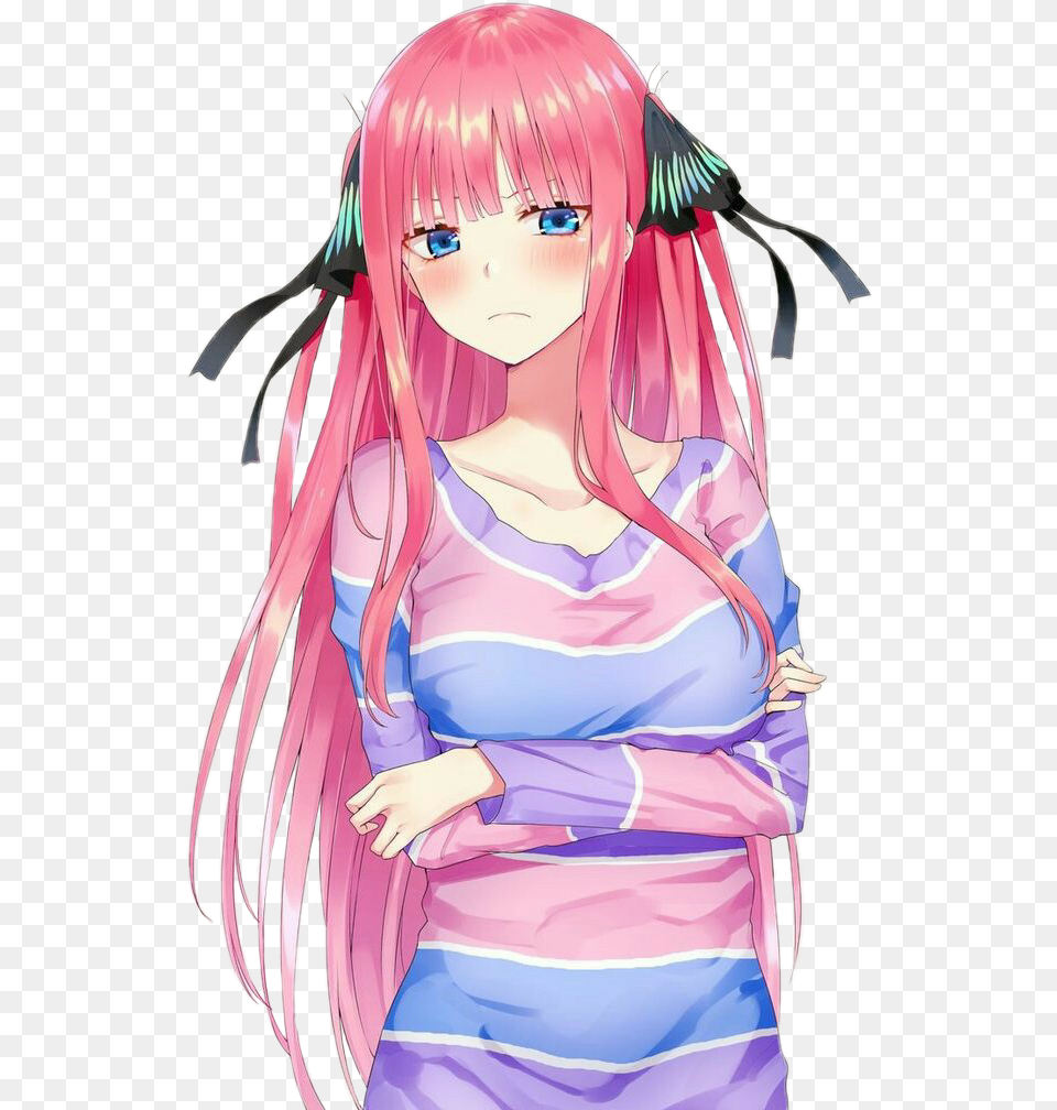 Pink Hair Anime Girl Gotoubun No Hanayome Nino Cute, Publication, Book, Comics, Adult Free Transparent Png