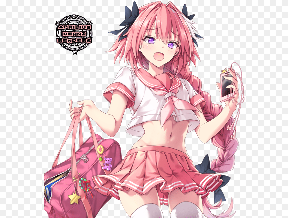Pink Hair Anime Trap Astolfo Transparent, Publication, Book, Comics, Baby Free Png Download