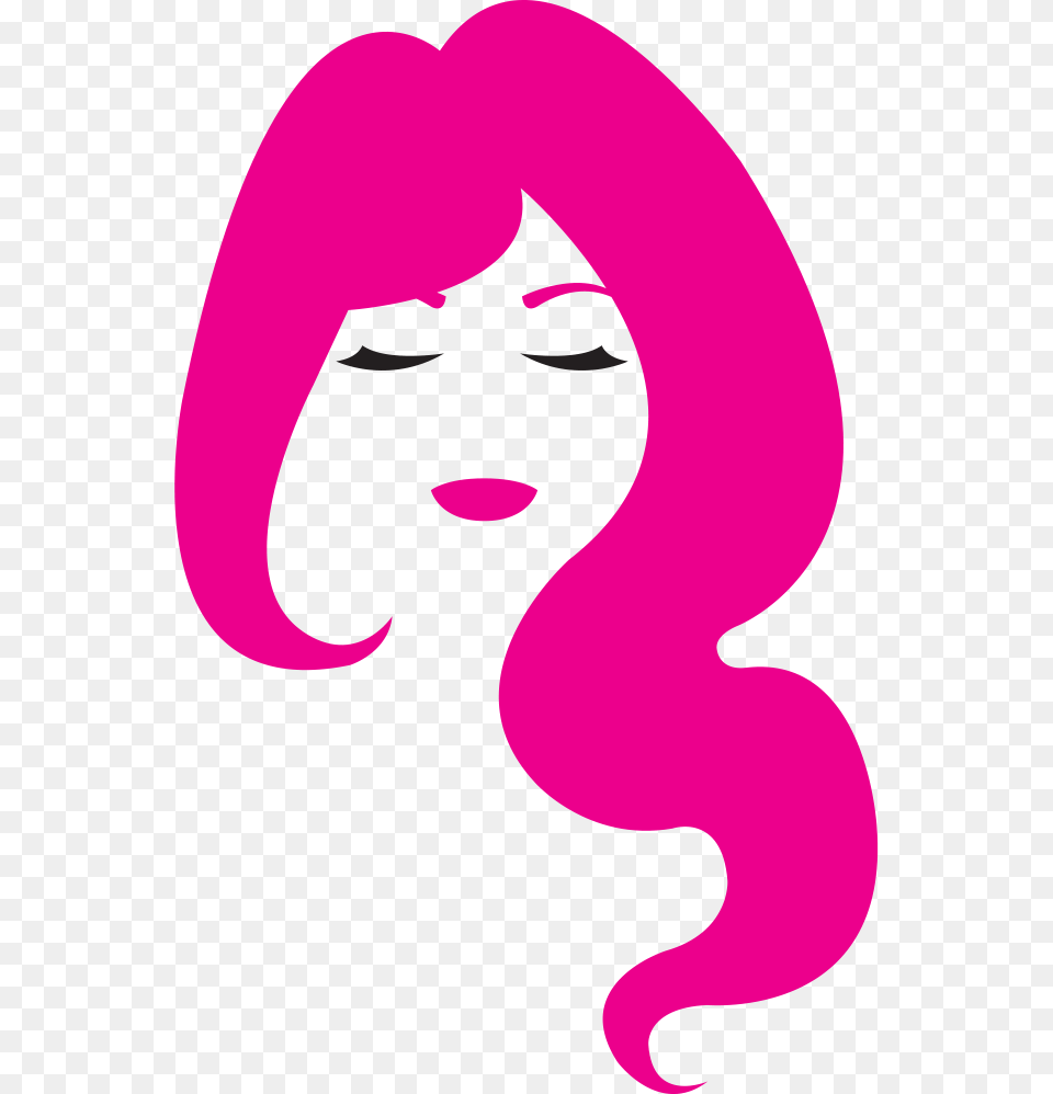 Pink Hair Clipart Pink Wig, Text, Person Free Png