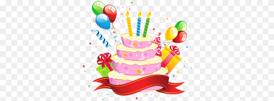 Pink Happy Birthday Background Gift Happy Birthday, Birthday Cake, Cake, Cream, Dessert Free Png Download