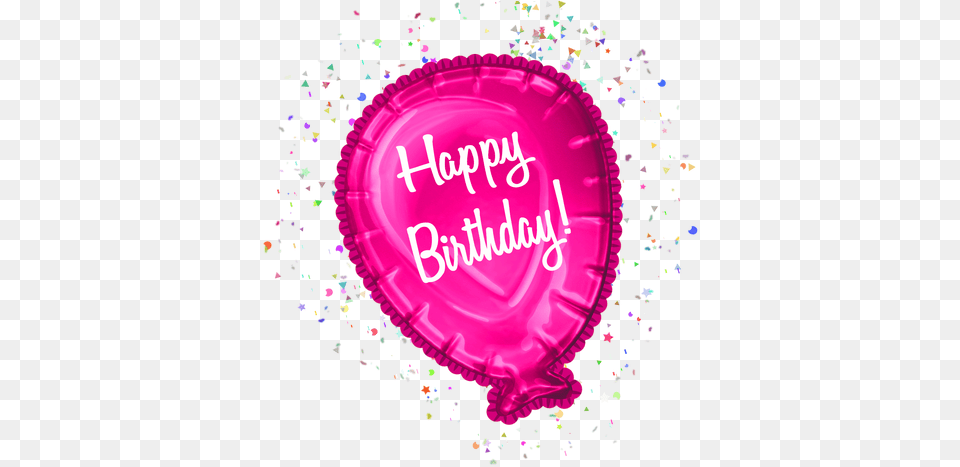 Pink Happy Birthday Balloon Clipart, Paper, Birthday Cake, Cake, Cream Free Transparent Png