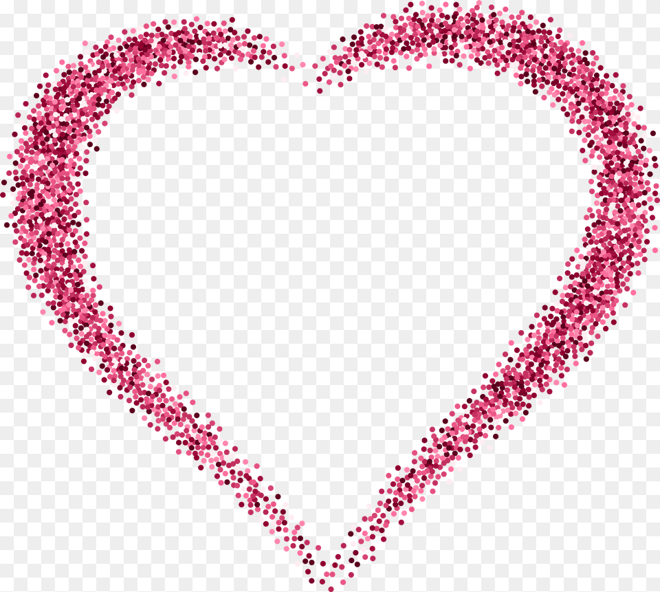 Pink Heart, Glitter Free Transparent Png