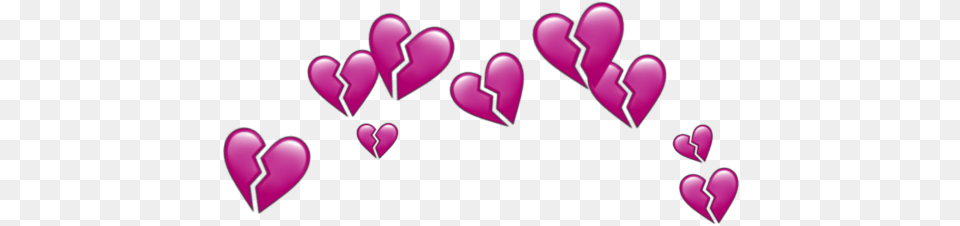 Pink Heart Crown Heartcrown Tumblr Aesthetic Blue Broken Heart, Flower, Petal, Plant, Purple Png Image