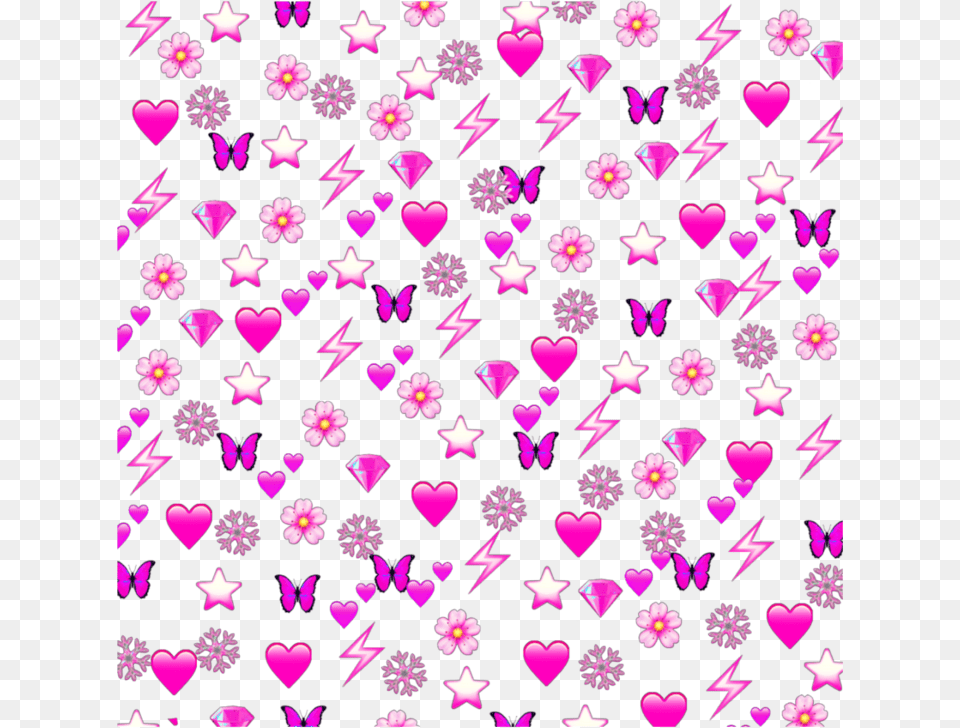 Pink Heart Hearts Love Pinky Butterfly Lightning Aesthetic Emoji Background, Pattern, Purple Png Image