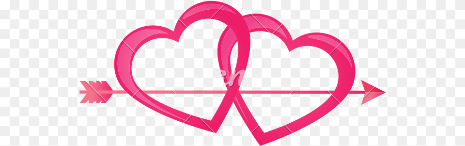 Pink Heart Love Arrow Design Heart With Arrow Design, Cupid, Weapon, Dynamite Free Png